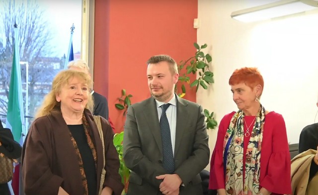 Dolores Previtali, sindaco Daniele Villa e vicesindaco Antonella Cagliani 